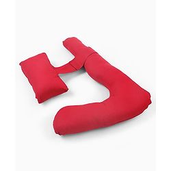 Babyhug 100% Cotton Flexible & Supportive H Shape Maternity Pillow with Extra Support - Maroon | Soft yet Firm | Breathable Fabric | Sleep Feeding & Back Support | Ideal for Pregnant Women | Facilitates Peaceful Sleep | Full body Support
