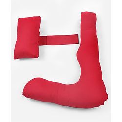 Babyhug 100% Cotton Flexible & Supportive H Shape Maternity Pillow with Extra Support - Maroon | Soft yet Firm | Breathable Fabric | Sleep Feeding & Back Support | Ideal for Pregnant Women | Facilitates Peaceful Sleep | Full body Support