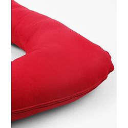 Babyhug 100% Cotton Flexible & Supportive H Shape Maternity Pillow with Extra Support - Maroon | Soft yet Firm | Breathable Fabric | Sleep Feeding & Back Support | Ideal for Pregnant Women | Facilitates Peaceful Sleep | Full body Support