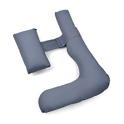 Babyhug 100% Cotton Flexible & Supportive H Shape Maternity Pillow with Extra Support- Grey | Soft yet Firm| Breathable Fabric| Sleep Feeding & Back Support | Ideal for Pregnant Women