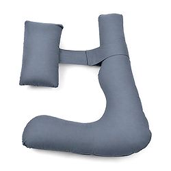 Babyhug 100% Cotton Flexible & Supportive H Shape Maternity Pillow with Extra Support- Grey | Soft yet Firm| Breathable Fabric| Sleep Feeding & Back Support | Ideal for Pregnant Women