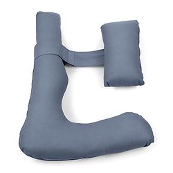 Babyhug 100% Cotton Flexible & Supportive H Shape Maternity Pillow with Extra Support- Grey | Soft yet Firm| Breathable Fabric| Sleep Feeding & Back Support | Ideal for Pregnant Women