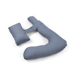 Babyhug 100% Cotton Flexible & Supportive H Shape Maternity Pillow with Extra Support- Grey | Soft yet Firm| Breathable Fabric| Sleep Feeding & Back Support | Ideal for Pregnant Women