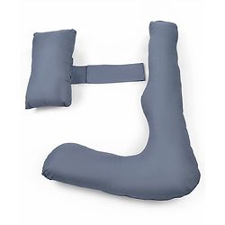 Babyhug 100% Cotton Flexible & Supportive H Shape Maternity Pillow with Extra Support- Grey | Soft yet Firm| Breathable Fabric| Sleep Feeding & Back Support | Ideal for Pregnant Women