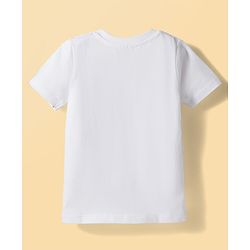Babyhug Cotton Knit Half Sleeves T-Shirts & Shorts Night Suit with Text Print- White