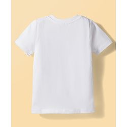 Babyhug Cotton Knit Half Sleeves T-Shirts & Shorts Night Suit with Text Print- White