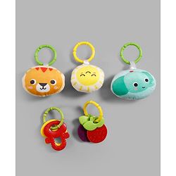 Babyhug Jungle Theme Play Gym with Hanging Toys - Sea Green | Soft Activity Play Mat| Detachable Rattling Toys| Portable & Easy to Carry| Gifting Idea | Motor Skill Development| BIS Certified