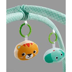 Babyhug Jungle Theme Play Gym with Hanging Toys - Sea Green | Soft Activity Play Mat| Detachable Rattling Toys| Portable & Easy to Carry| Gifting Idea | Motor Skill Development| BIS Certified