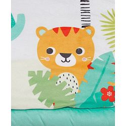 Babyhug Jungle Theme Play Gym with Hanging Toys - Sea Green | Soft Activity Play Mat| Detachable Rattling Toys| Portable & Easy to Carry| Gifting Idea | Motor Skill Development| BIS Certified