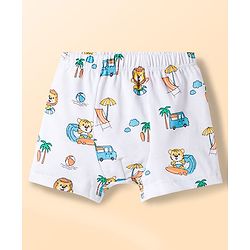 Babyhug 100% Cotton Knit Beach Theme & Striped Trunks Pack Of 3 - Multicolour