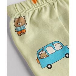 Babyhug 100% Cotton Single Jersey Knit Striped & Car Printed Trunks Pack of 3 -Aqua & White