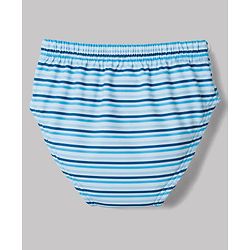 Babyhug 100% Cotton Knit Star Panda Printed & Striped Briefs Pack Of 3 - Light & Navy Blue
