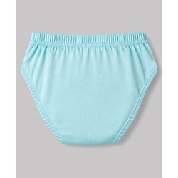 Babyhug 100% Cotton Knit Star Panda Printed & Striped Briefs Pack Of 3 - Light & Navy Blue