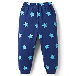Babyhug Cotton Knit Half Sleeves Animal & Star Printed T-Shirt & Pyjama Night Suit - Red