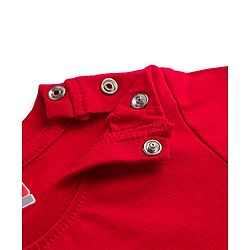 Babyhug Cotton Knit Half Sleeves Animal & Star Printed T-Shirt & Pyjama Night Suit - Red