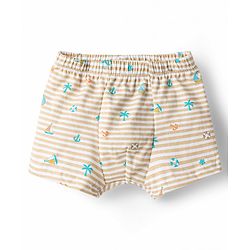 Babyhug 100% Cotton Single Jersey Knit Trunks With Nautical Theme Print Pack of 3 - Multicolor