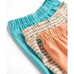 Babyhug 100% Cotton Single Jersey Knit Trunks With Nautical Theme Print Pack of 3 - Multicolor