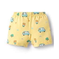 Babyhug Single Jersey Knit Trunks With Car Print Pack of 3 - Multicolor