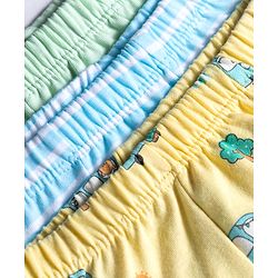 Babyhug Single Jersey Knit Trunks With Car Print Pack of 3 - Multicolor