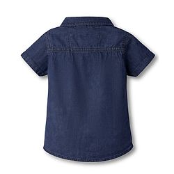 Babyhug Cotton Woven Shirt Half Sleeve Regular Collar Blue 0-3 Months