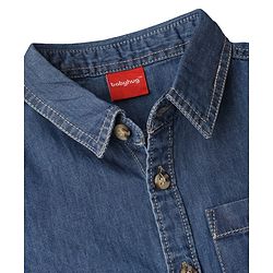 Babyhug Cotton Woven Shirt Half Sleeve Regular Collar Blue 0-3 Months