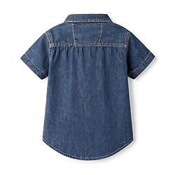Babyhug Cotton Woven Shirt Half Sleeve Regular Collar Blue 0-3 Months