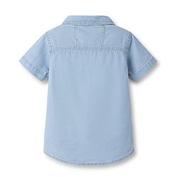 Babyhug Cotton Woven Shirt Half Sleeve Regular Collar Blue 0-3 Months