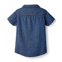 Babyhug Cotton Woven Washed Shirt Half Sleeves Mandarin Collar Blue 0-3 Months