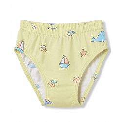 Babyhug 100% Cotton Knit Striped & Sea Life & Nautical Theme Printed Briefs Pack Of 3 - Briefs
