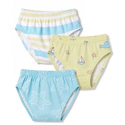 Babyhug 100% Cotton Knit Striped & Sea Life & Nautical Theme Printed Briefs Pack Of 3 - Briefs