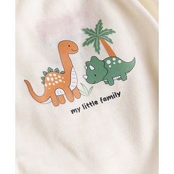 Babyhug 100% Cotton Single Jersey Knit Striped Briefs With Dino Printed Pack of 3 - Olive & Cream & Yellow