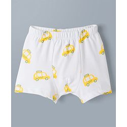 Babyhug 100% Cotton Knit Trunks With Taxi & Star Print Pack of 3 - Multicolor