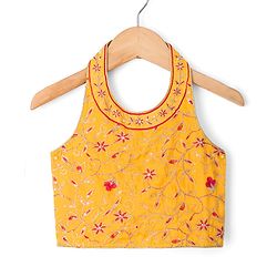 Babyhug Georgette Woven Sleeveless Choli Lehenga Set With Floral Embroidery & Dupatta - Pink