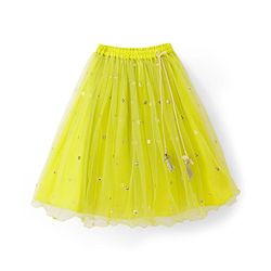 Babyhug Net Woven Sleeveless Floral Embroidered Choli Lehenga Set with Dupatta & Sequin Detailing - Limegreen & Fuschia