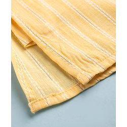Babyhug Cotton Blend Woven Full Sleeves Striped Kurta Pyjama Set - Yellow