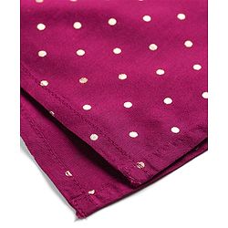 Babyhug Cotton Blend Woven Full Sleeves Kurta Pyjama Set with Foil Polka Dot Print - Fuchsia