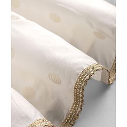 Babyhug Chanderi Woven Half Sleeves Floral Foil Printed Choli Lehenga Set With Dupatta - White & Red