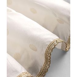Babyhug Chanderi Woven Half Sleeves Floral Foil Printed Choli Lehenga Set With Dupatta - White & Red