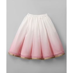 Babyhug Chanderi Woven Sleeveless Floral Embroidered Choli & Lehenga Set With Dupatta - Pink
