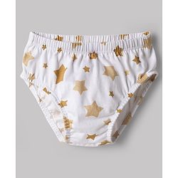 Babyhug 100% Cotton Knit Star Printed Briefs Pack of 3 - Multicolor