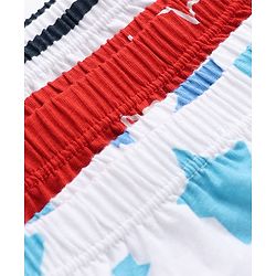 Babyhug 100% Cotton Single Jersey Knit Briefs With Stripes & Star Print Pack of 3 - White, Red & Light Blue