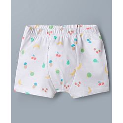 Babyhug 100% Cotton Knit Striped & Cherry Printed Trunks Pack of 3 - Multicolor