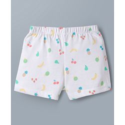 Babyhug 100% Cotton Knit Striped & Cherry Printed Trunks Pack of 3 - Multicolor