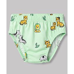 Babyhug 100% Cotton Single Jersey Knit Striped Briefs With Animal Print Pack of 3 - Multicolor