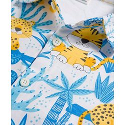 Babyhug Single Jersey Knit Half Sleeves Shirt & Shorts Set With Floral Print - Multicolor