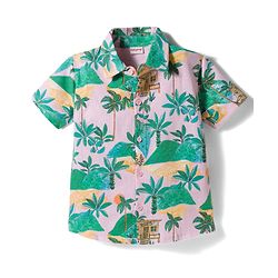 Babyhug Single Jersey Knit Half Sleeves Co-ords Shirt & Shorts Set with Jungle Theme Print - Multicolor