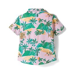 Babyhug Single Jersey Knit Half Sleeves Co-ords Shirt & Shorts Set with Jungle Theme Print - Multicolor