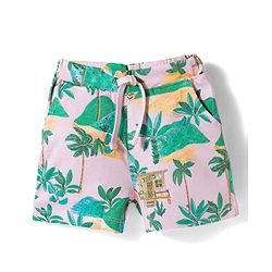 Babyhug Single Jersey Knit Half Sleeves Co-ords Shirt & Shorts Set with Jungle Theme Print - Multicolor