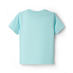Babyhug Single Jersey Knit Half Sleeves T-Shirt & Shorts Set with Surfing Print - Blue & Yellow
