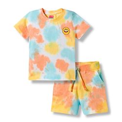 Babyhug 100% Cotton Knit Half Sleeves Smile Printed Co-Ords T-Shirt & Shorts Set - Multicolour